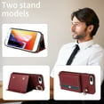 thumbnail image 4 of Allytechgroup Wallet Case for Apple iPhone 7 Plus/ 8 Plus, With Shoulder Strap Cards Slots Ring Holder Stand Cards Slots RFID Blocking Phone Case for Girls Women, Red, 4 of 11