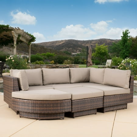 Shiann Outdoor 6-piece Multibrown Wicker Sofa Set