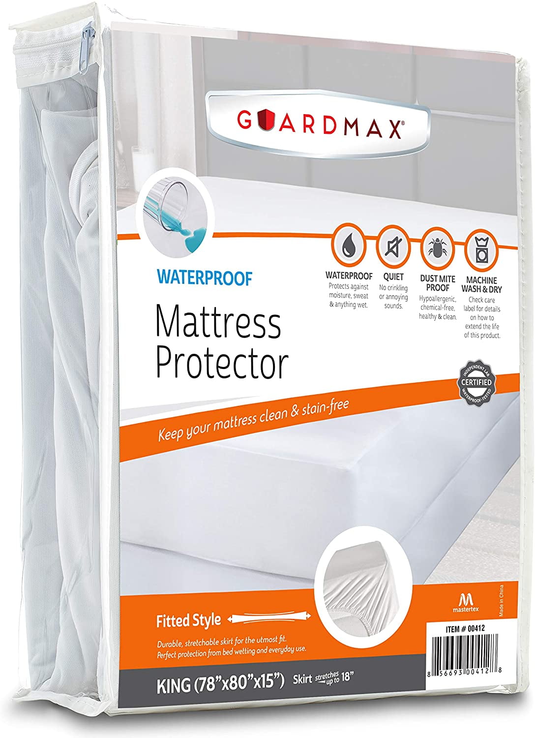 Guardmax Fitted Waterproof Mattress Protector King