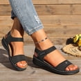 thumbnail image 4 of IEMIEMIEM Womens Orthopedic Walking Sandals Comfortable Arch Support Platform Wedge Thick Memory Foam Cushion Sport Plantar Fasciitis Shoes Ankle Strap Casual Summer Beach Shoes Black 9 Wide, 4 of 4