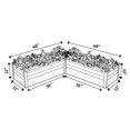 thumbnail image 3 of Absco AB1311 4 x 4 x 1 ft. Metal L Garden Bed, Surfmist, 3 of 10