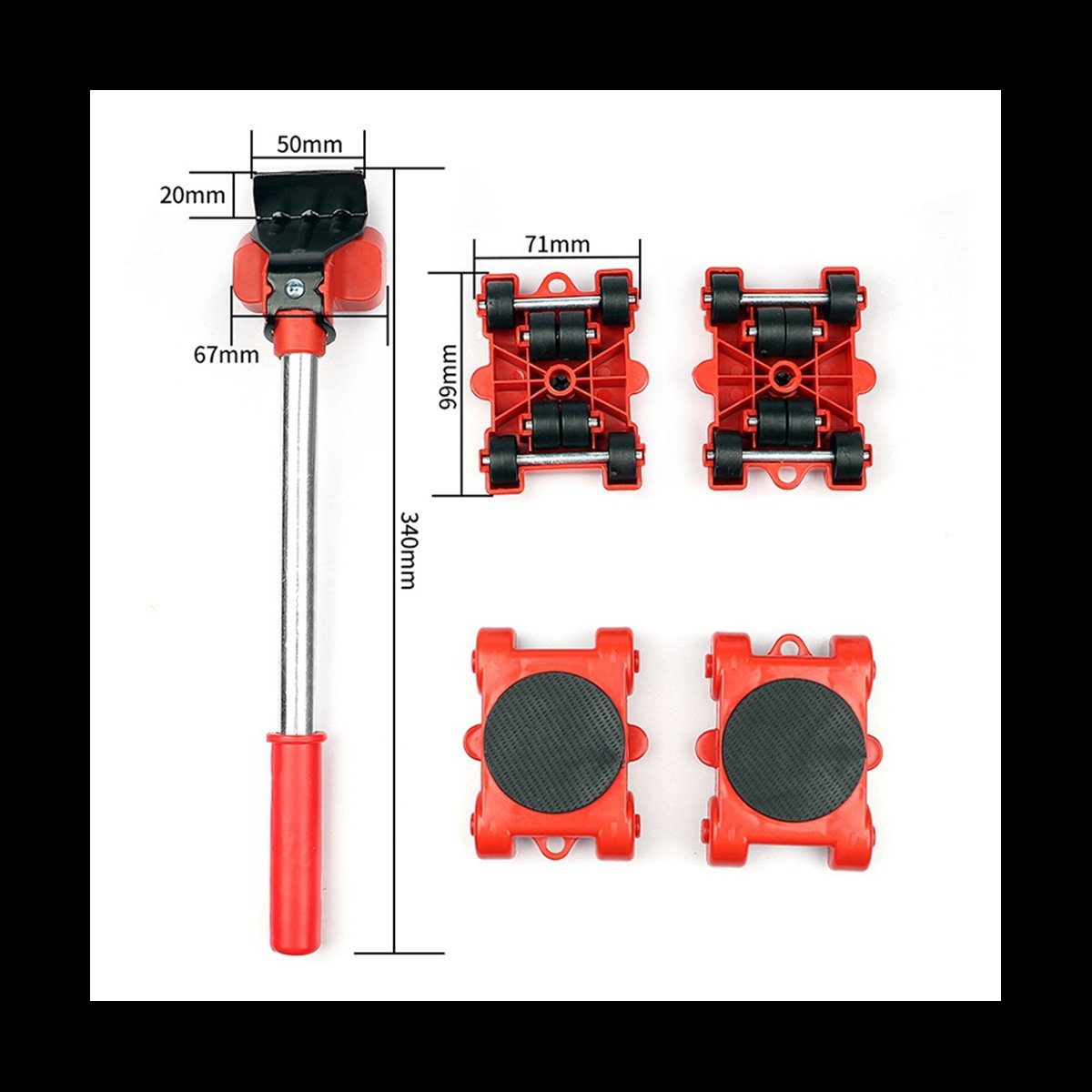 10Pcs Furniture Mover Shop Lifting Moving Heavy Duty Furniture Remover Lifter Sliders Kit Hand Transport Tools