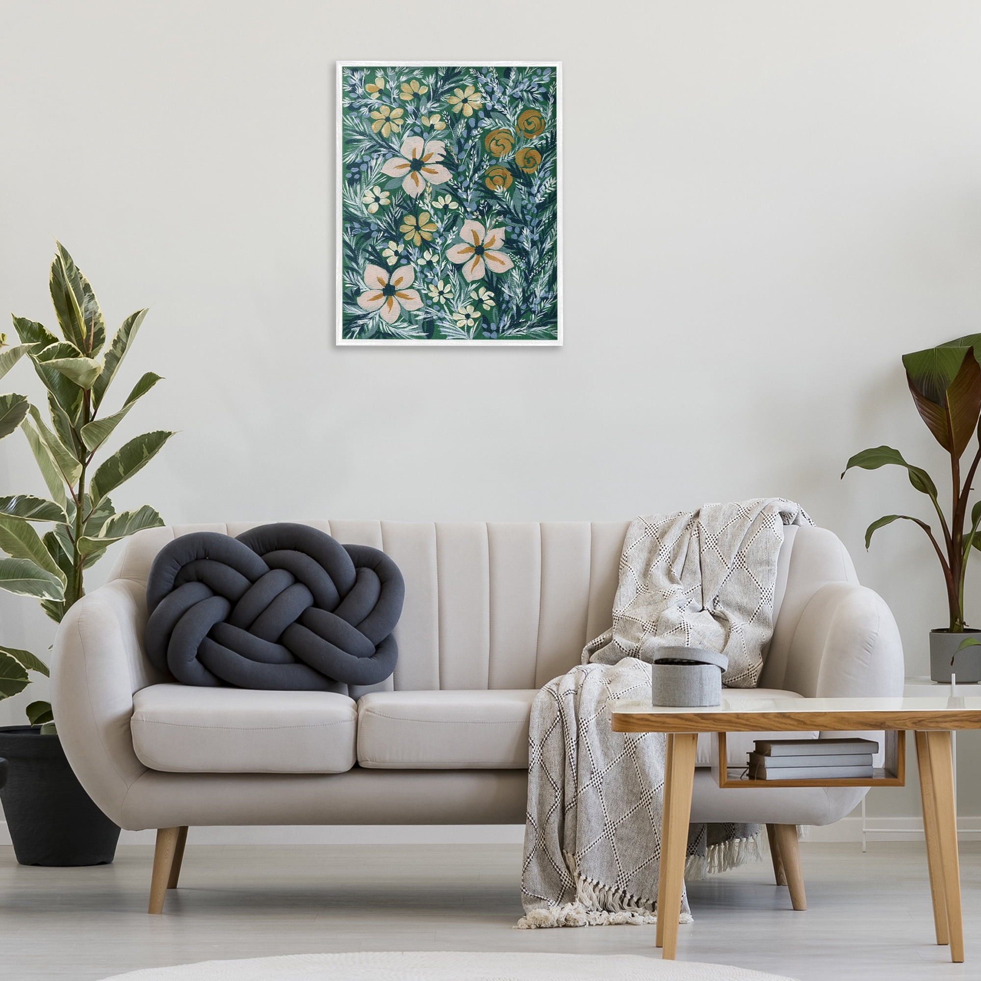 Stupell Industries Summer Boho Florals Botanical & Floral Painting White Framed Art Print Wall Art, 24 x 30