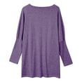 thumbnail image 6 of YEJIMAN Purple Plus Size Tunic Tops For Women, Women's Round Neck Long Sleeve Tops Plus Size Shirts Lightweight Sweatshirts Loose Casual Tunic with Pockets Blouses, 6 of 6