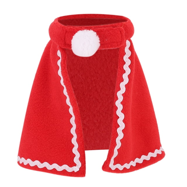 Disfraz suave de manto rojo para perro y gato, ropa navideña para conejo y cobaya.