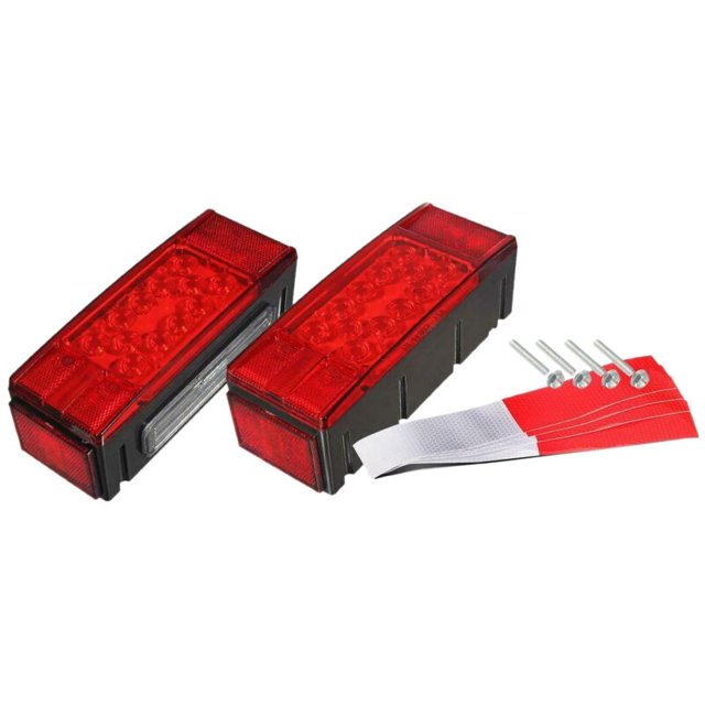 Luces traseras de giro rectangulares de espárrago de parada de remolque de barco rojas impermeables de diodos LED izquierdo + derecho / 12+