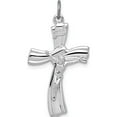 thumbnail image 1 of Sterling Silver Rhodium-Plated Inri Crucifix Pendant (31 X 16) Made In United States qc3384, 1 of 5