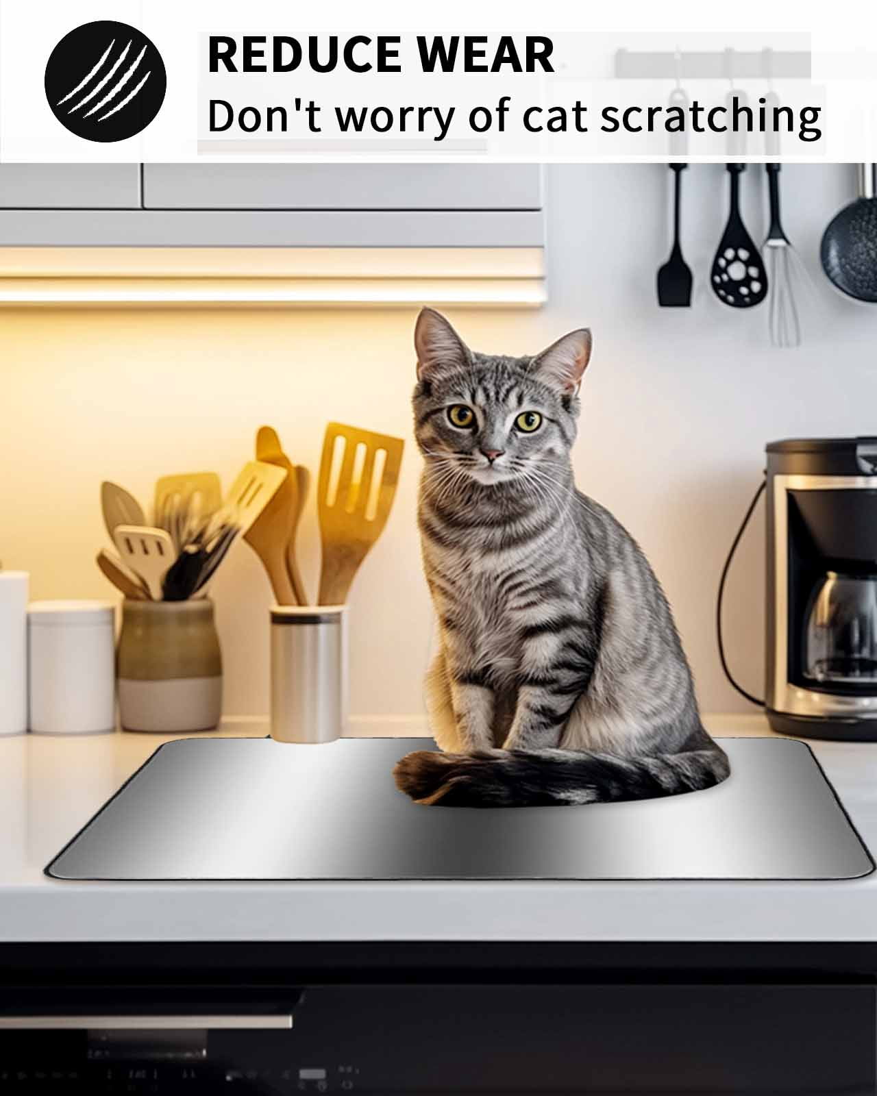 Stove Top Covers for Electric Stove, Dark Grey White Glass Stovetop Cover Protector, Farmhouse Ombre Color Modern Simple Induction Cooktop Protector Oven Mat for Kitchen Countertop 31"x24"