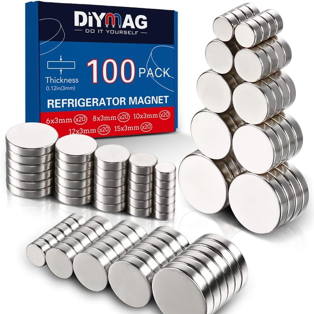 Imán para nevera DIYMAG, mezcla de 3 mm, 100 piezas, cerámica de ferrita