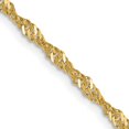thumbnail image 2 of 14K Solid Yellow Gold 2mm Singapore Chain Necklace, 2 of 4