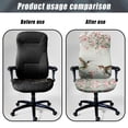 thumbnail image 4 of Whosucclay Hummingbird Cherry Blossom Print Office Chair Cover, Washable Chair Slipcovers Removable Computer Chair Slipcovers with Elastic Bottom Protective Rotating Desk High Back Seat-S, 4 of 7