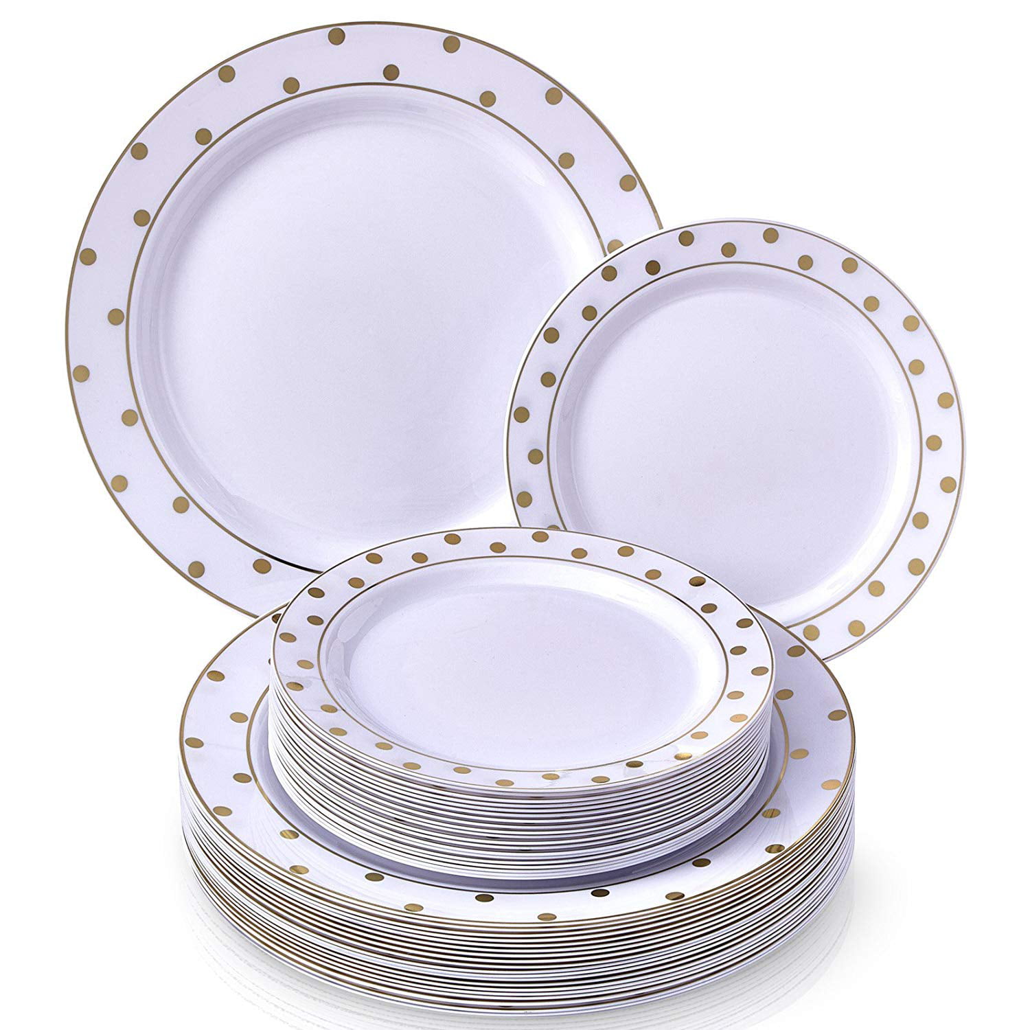 120 Gold/Mustard Disposable Square Dessert-Salad-Dinner Plates & Bowls 