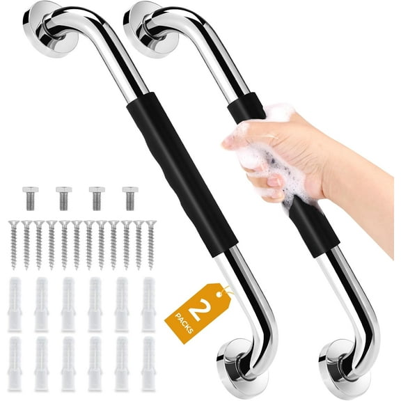 Grab Bars For Shower, 2 Pack 20 Inch Brushed Nickel Bathroom Safety Shower Bars For Wall,304sus Stainless Steel Grab Bars For Bathtubs And Showers, Handicap Shower Grab Bar For Seniors Elderly