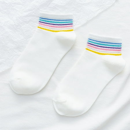 

NECHOLOGY Women s Rainbow Socks Cute Printing Short Socks Ankle Socks For Athletic Comfortable Gifts For Women Flat Foot Socks Socks H One Size