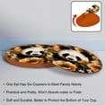 thumbnail image 4 of Panda 6PCS Round Coasters Set, Microfiber Leather Drink Coasters 11x11 cm/4.3x4.3 in - Heat Mats for Home and Kitchen Use, 4 of 6