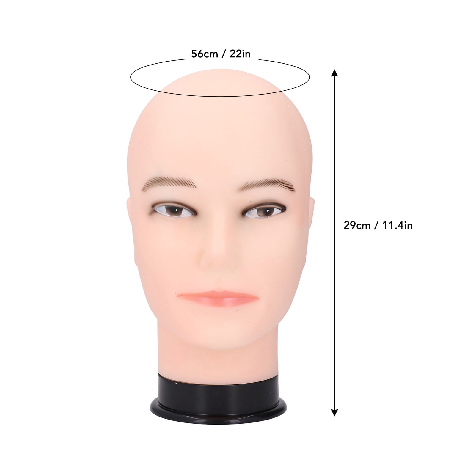 Male Mannequin Head, <span Style="background:red"></span> Bald Design For Wig Styling  Display, 22in Circumference