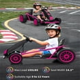 thumbnail image 6 of Jojoka 24V Go Kart for Kids Teens, Ride on Drift Car, 8 MPH High Speed Drifting Racing Electric Fun Toys, 24V 9Ah Battery 300W*2 Motors, Slow Start Function, Max Load 175 lbs for 8-12 Years, Rose, 6 of 6