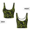thumbnail image 6 of Goofa Tropical Palm Leaves Fern Leaf Printed Sports Bras for Women, High Impact Running Bra Workout Crop Tank Tops Longline Sports Bra Push up-Large, 6 of 9