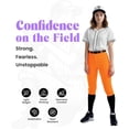thumbnail image 2 of Exxact Sports Women’s Softball Pants with Zipper Fly, Elastic Bottom and Mesh Panels, Fastpitch Softball Pants for Women (Orange, Adult Large), 2 of 7