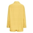 thumbnail image 4 of Puntoco Moda Mujer Botón Casual Cuello vuelto Manga larga+Cintura elástica Conjunto de pantalón Liquidación Puntoco Puntoco-3344, 4 of 5