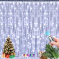 thumbnail image 2 of Guirnalda de cortina LED de 3 m para ventana, cadena de luces USB, adorno de hadas, control remoto, decoraciones navideñas de Año Nuevo para la habitación del hogar, 2 of 5
