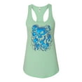 thumbnail image 2 of 3D Blue Skulls Trendy | Womens Fashion Jersey Racerback Tank Top, Mint, Small, 2 of 4