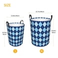 thumbnail image 5 of Fotbe Blue Squares Laundry Basket with Handles, Waterproof Large Laundry Hamper, Wash Bag for Corner Dorm, Rolling Laundry Basket with Handles-Small, 5 of 8