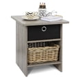 thumbnail image 4 of Furinno Dario End Table, Side Table, Storage Shelf with Bin Drawer, Grey Oak/Black, 4 of 5