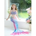 thumbnail image 4 of 2025 Girls New Mermaid Tail Swimsuit Kids Ariels Swimwear Mermaid Costume Play Tail Sets, 4 of 5