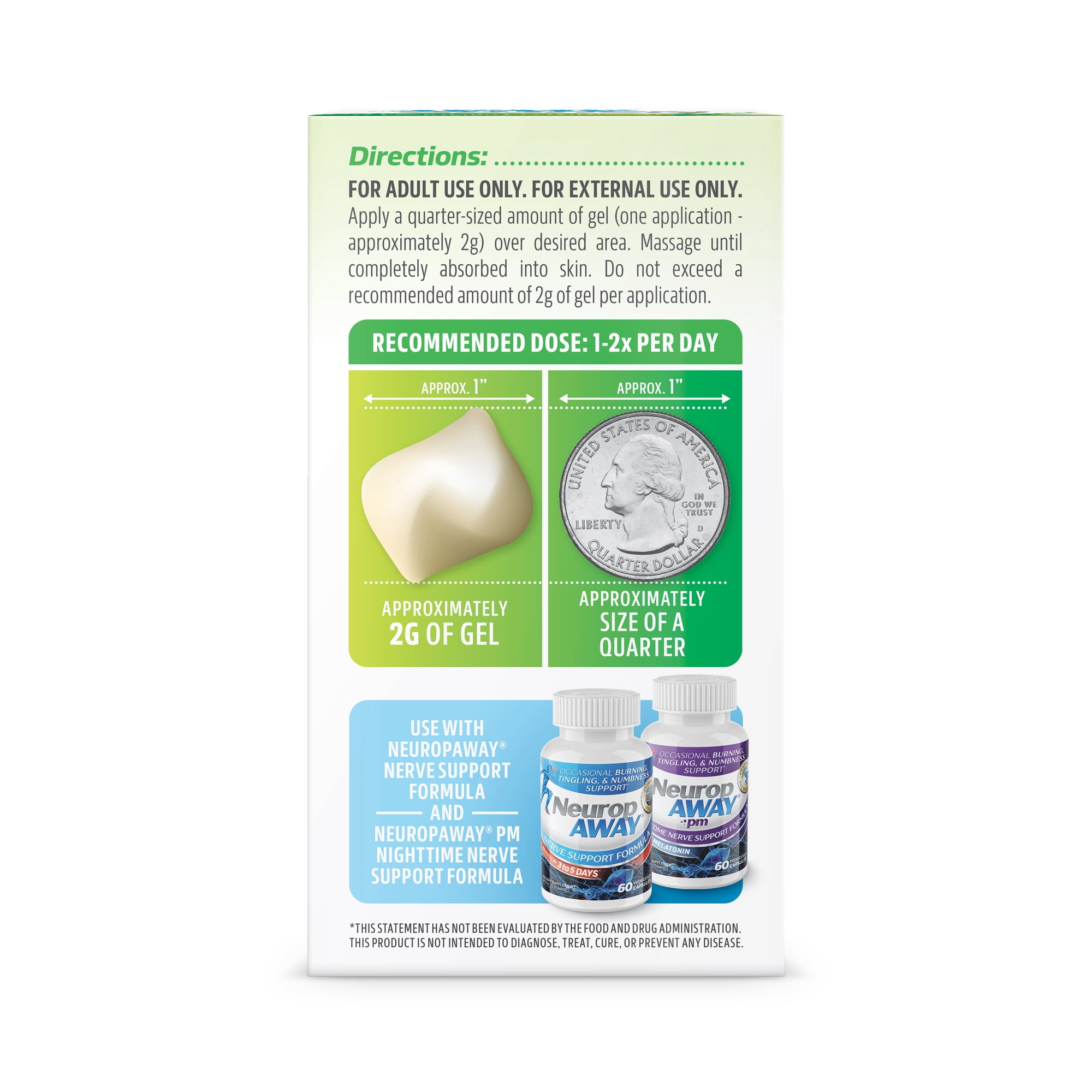 Neuropaway Maximum Strength Gel 2oz; Patented formula for the support of tingling, burning, and numbness in hands and feet.