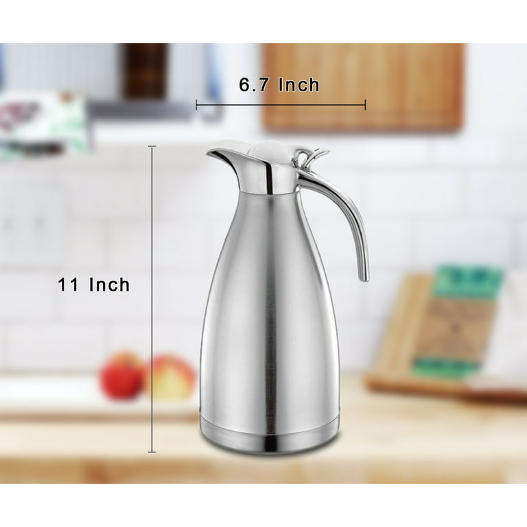 Tioncy 2 Pcs Thermal Coffee Carafe 78oz Insulated Carafe Hot Water  Dispenser Stainless Steel Carafe for Hot Liquid Coffee Tea Milk with 2  Brushes Keep