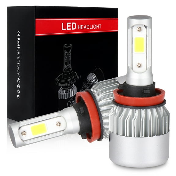 ECCPP H11/H8/H9 LED Headlight Bulb Hi/Lo Beam White Headlamp Conversion Kit - 80W 6000K 9600Lm - 1 Year Warranty(Pack of 2)