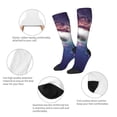 thumbnail image 4 of Picia Women Crew Soft Moisture-wicking Socks Planets Stars And Galaxies Pattern Design Cotton Socks, One Size fit All, 4 of 9