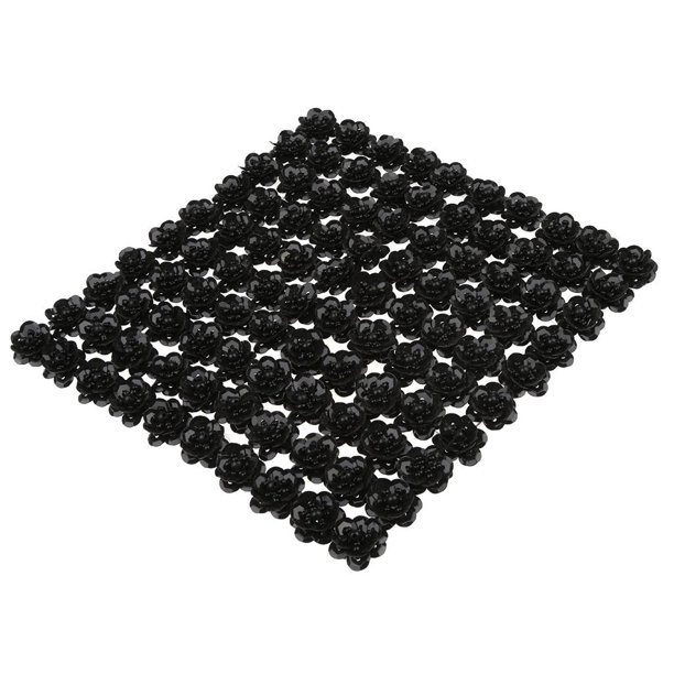 100 pedazos / set los granos ahuecados de los cequis florecen para los artes de coser 20m m negro Sunnimix Flor de lentejuelas
