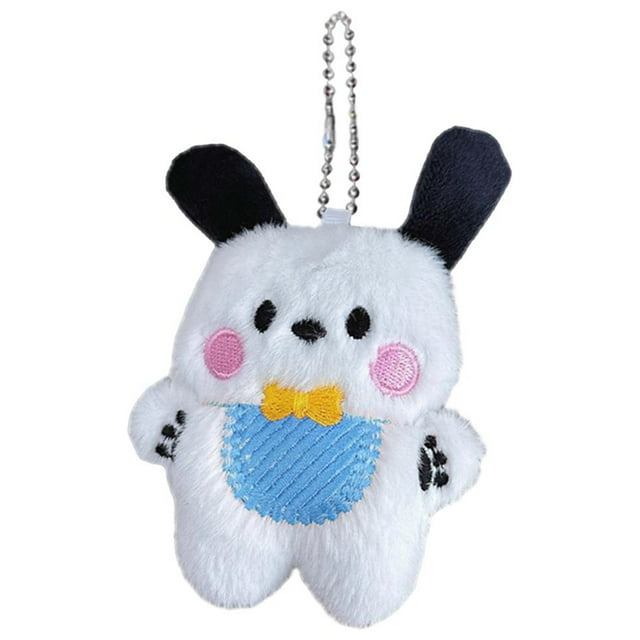 LLavero de perro, colgante, muñeco de Animal, juguete de peluche, suave, Adorable, muñeco de peluche para jardín de infantes, regalos de cumpleaños, a babero azul Fernando llavero colgante