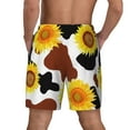 thumbnail image 4 of Goofa Sunflower Cow Printed Men's Swim Trunks Board Shorts Quick Dry Mens Swimming Trunks with Compression Liner,Breathable Fit Hawaii Beach Shorts-X-Large, 4 of 9