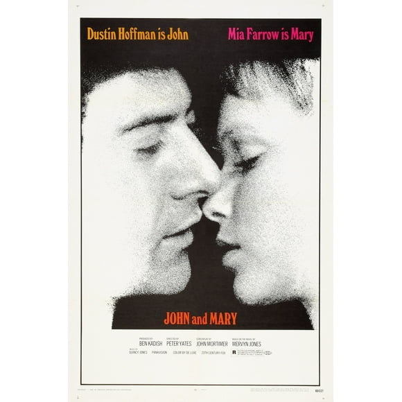 Affiche de John et Mary Us de Gauche à Droite, Dustin Hoffman Mia Farrow (1969)