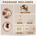 thumbnail image 2 of Uxcell Cylinder Deadbolt Door Lock Round Entry Front Door Handle Sets for Door Copper Tone, 2 of 7