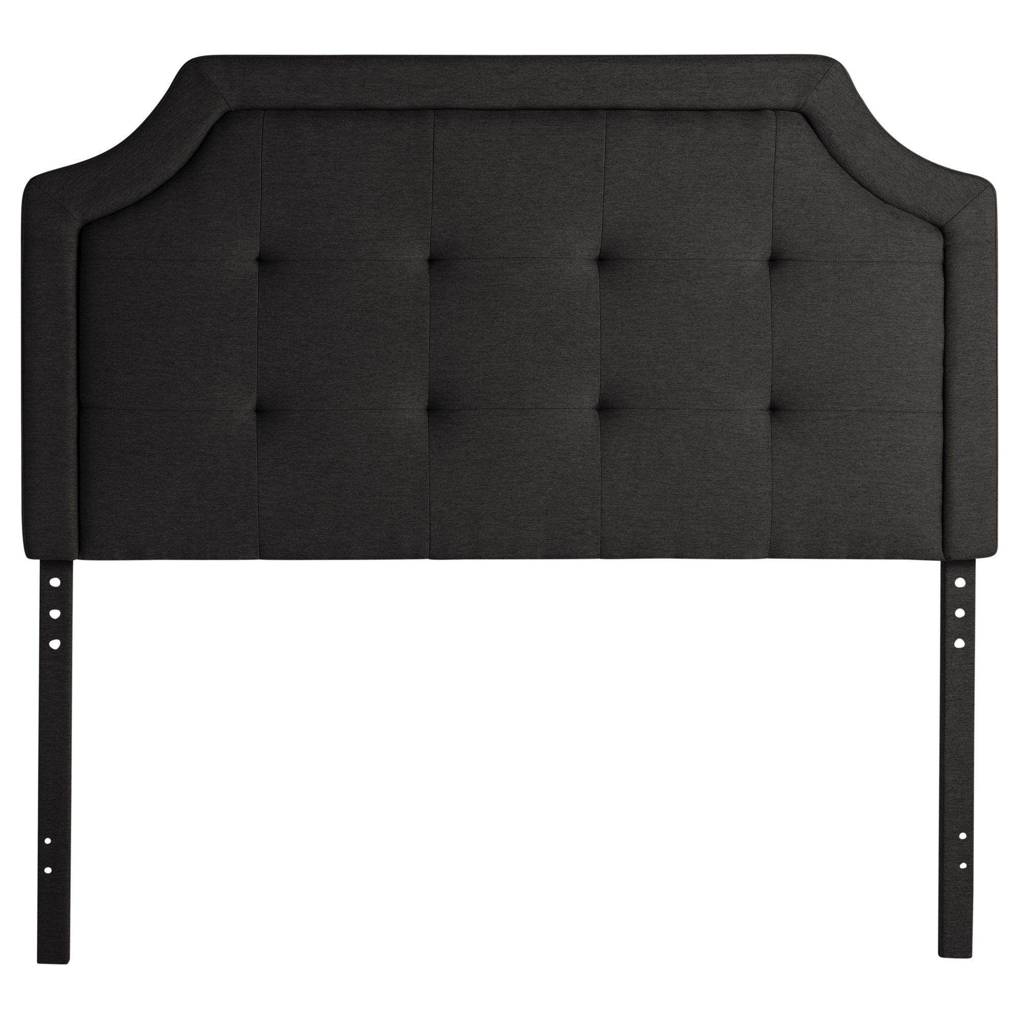 Rest Haven Scallop Edged Upholstered Headboard, Twin/Twin XL, Black - image 3 of 7
