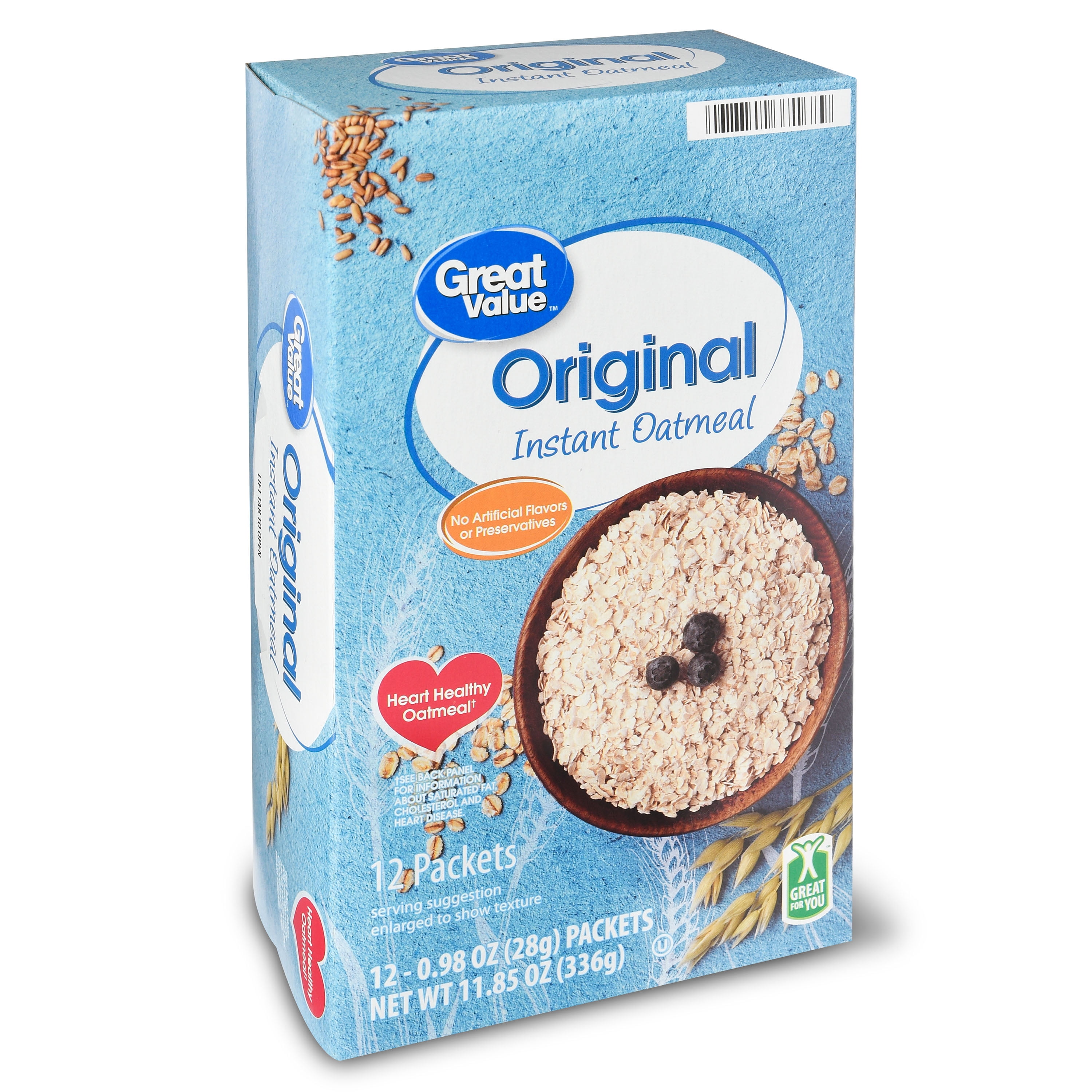 Buy Great Value Orignal Instant Oatmeal, 0.99 oz, 12 Packets Online at