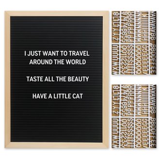 Real Wood Framed Felt Letter Board, Changeable Message Board, 10