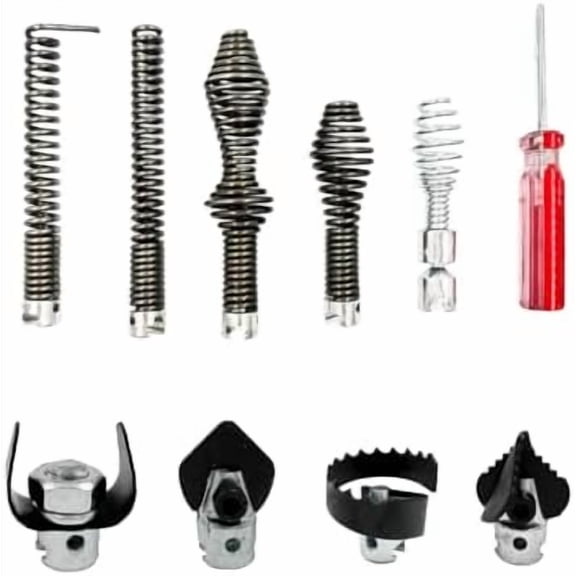 10Pcs Drain Snake Drill Attachment, Drain Auger Cutter Kit, Fit for RIDGID K-400 C-4 C-6 C-7 C-8 and C-9 Drain Cleaning Machine, for 5/8" Drain Snake Cable Heads Tips$$