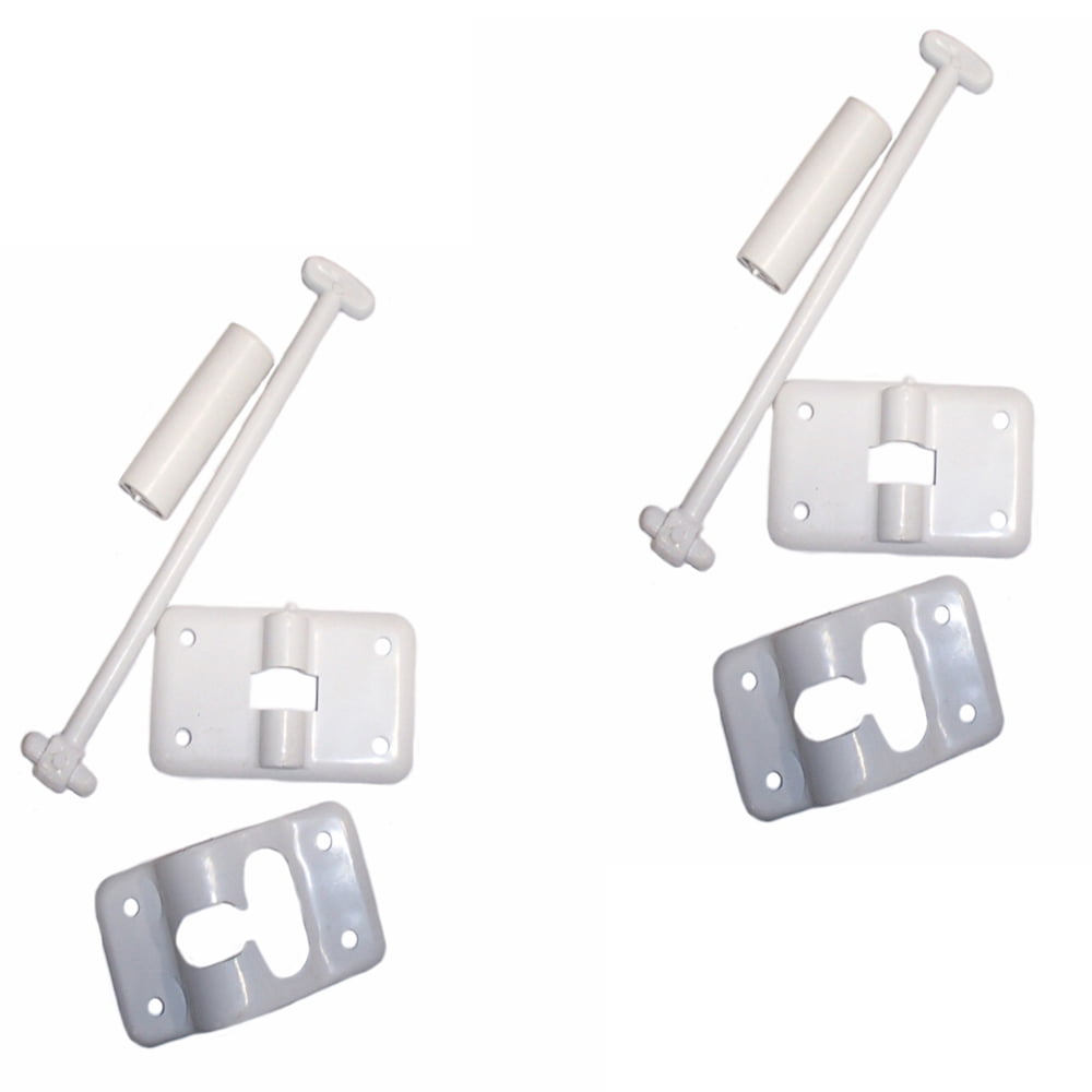 (2) RV and Camper Door Holders w/ Stops White Plastic