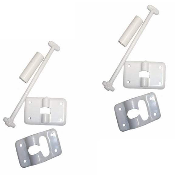 RAParts Two White Plastic Camper and RV Door Holders with Stops