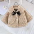 thumbnail image 5 of Atogsazn Baby Girl's Fleece Jacket Toddler Fuzzy Long Sleeve Jackets Plush Winter Warm Clothes Outfit 01-Khaki 9-12 Months, 5 of 6