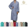 thumbnail image 2 of Superior Cotton Terry Adult Unisex Soft Lightweight Bathrobe, Large, Teal, 2 of 9