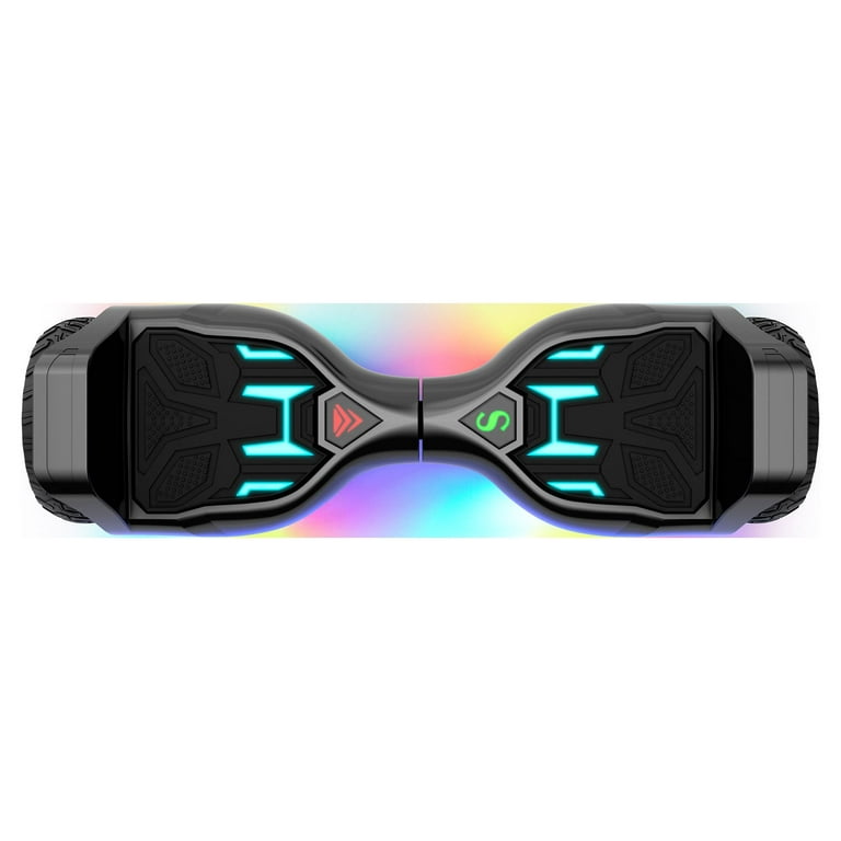 Swagtron Warrior T580 Hoverboard 220 Lbs Black Music-Synced Bluetooth LED  Lights 7.5 Mph LiFePo Battery UL-Compliant 