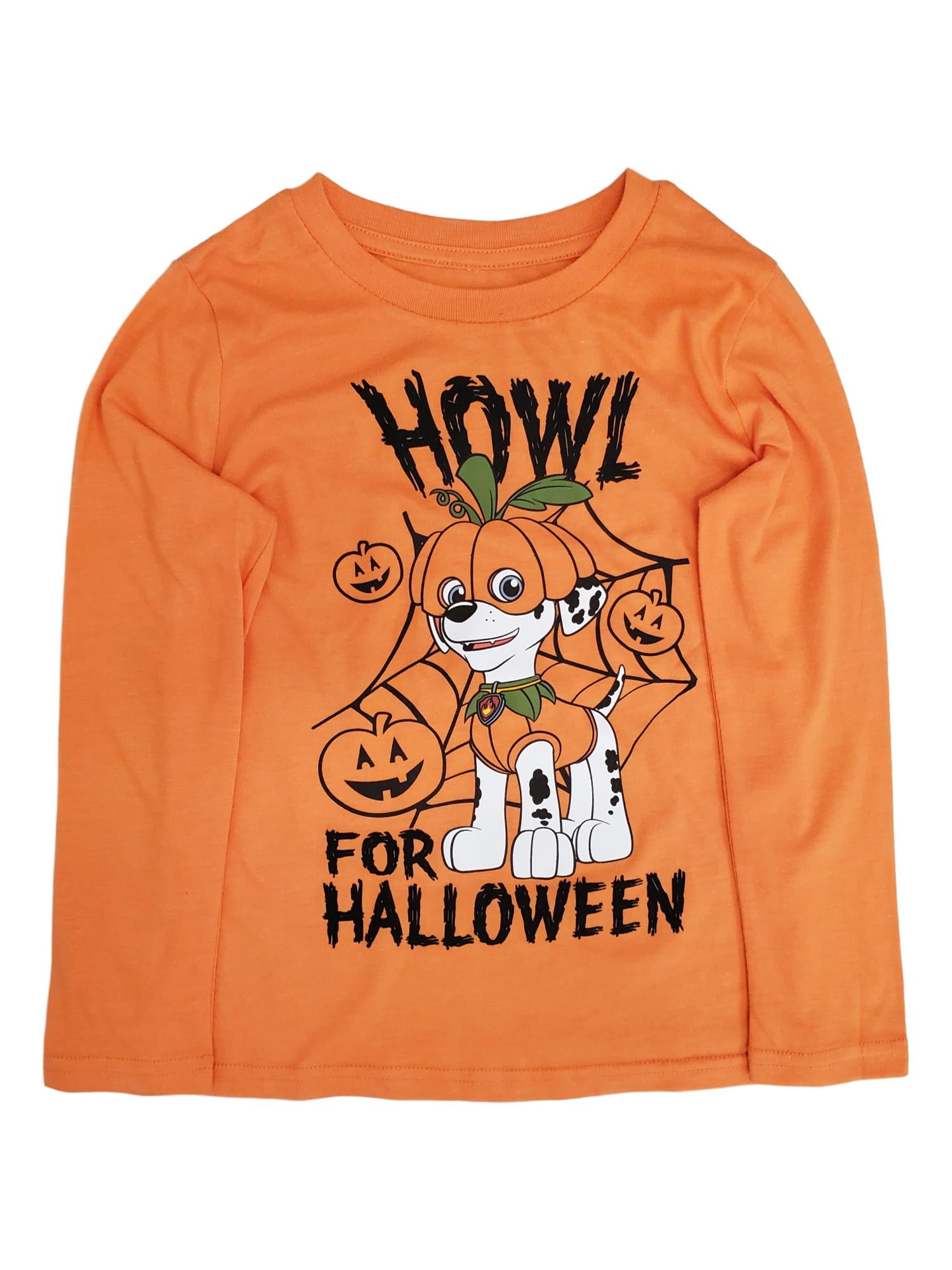PAW Patrol - Paw Patrol Boys Long Orange Howl For Halloween Puppy Dog T