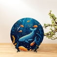 thumbnail image 6 of Wukai Whimsical Underwater Fantasy Print Decorative Plate for Display,Bone China Decorative Plate, Ceramic Dinner Plate with Stand, Vertical Ceramic Plate-6in, 6 of 6