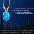 thumbnail image 2 of Gem Stone King 14K Yellow Gold Simulated Blue Opal Pendant Necklace for Women | 1.06 Cttw | Gemstone October Birthstone | Oval Cabochon 8X6MM | With 18 inch Chain, 2 of 6